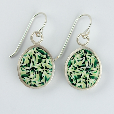 Sterling silver and polymer clay earrings