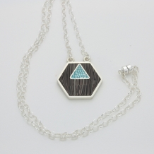 Sterling Silver and Polymer Clay Pendant Necklace