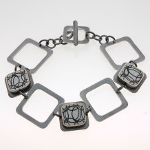 Sterling Silver and Polymer Link Bracelet