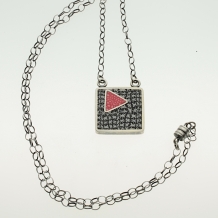 Sterling Silver and Polymer Clay Pendant Necklace
