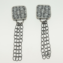 Sterling silver and polymer clay earrings