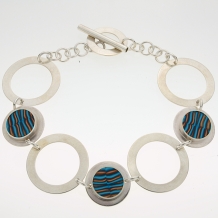 Sterling Silver and Polymer Link Bracelet