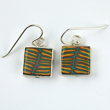Sterling silver and polymer clay earrings