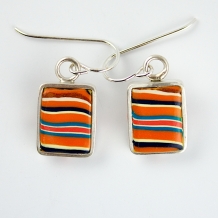 Sterling silver and polymer clay earrings