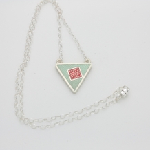 Polymer Clay and Sterling Silver Pendant