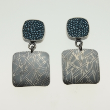 Sterling silver and polymer clay earrings