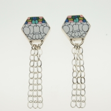 Sterling silver and polymer clay earrings